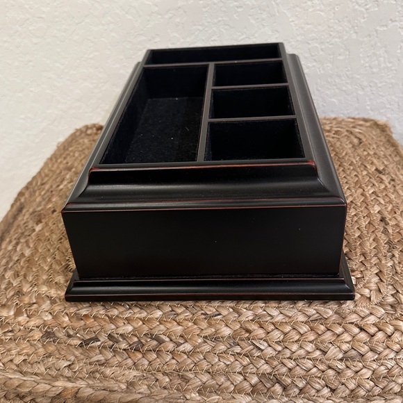 Bombay Company Wooden Valet Organizer with Drawer – Classic Black Finish - Picture 7 of 9